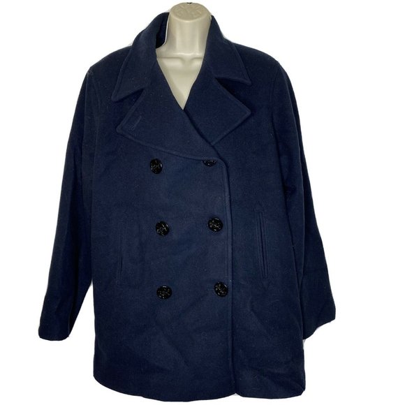 J.PERCY Merino Wool Double Breasted Coat Size 12 - Picture 1 of 6